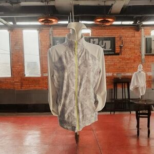 Monette Athletic Jacket - white and lime green